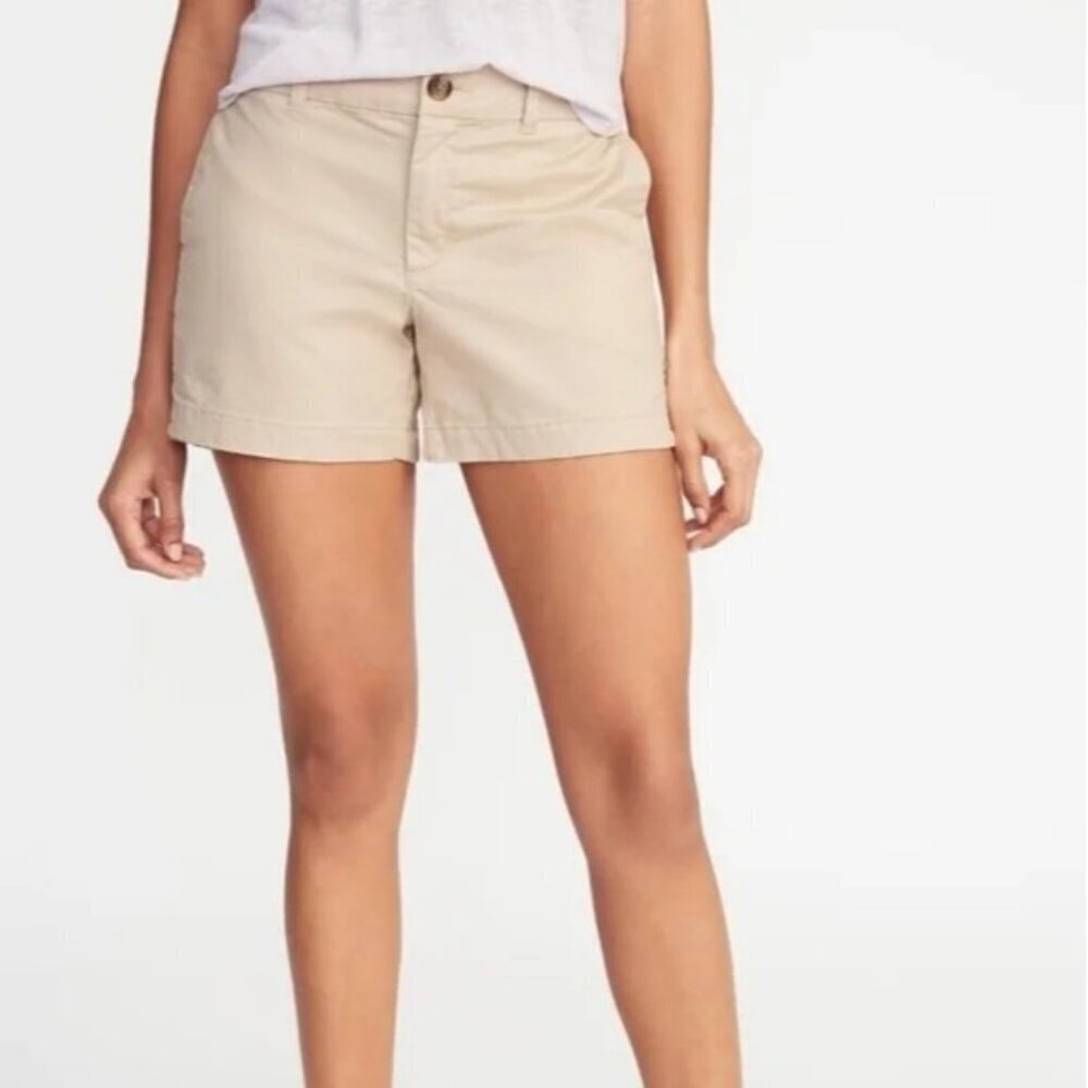 Old Navy Khaki Flat Front Chino‎ Shorts 6